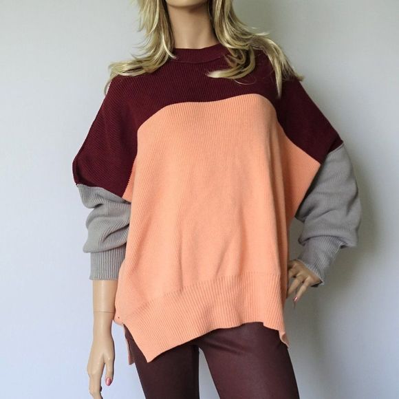 Free People Sweaters - Free People Easy Street  Color Block Sweater New